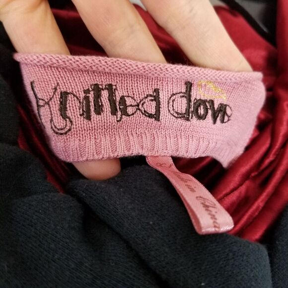 Anthropologie Knitted Dove Women Ruffle Jacket  Sz XS blue/black - Picture 8 of 10